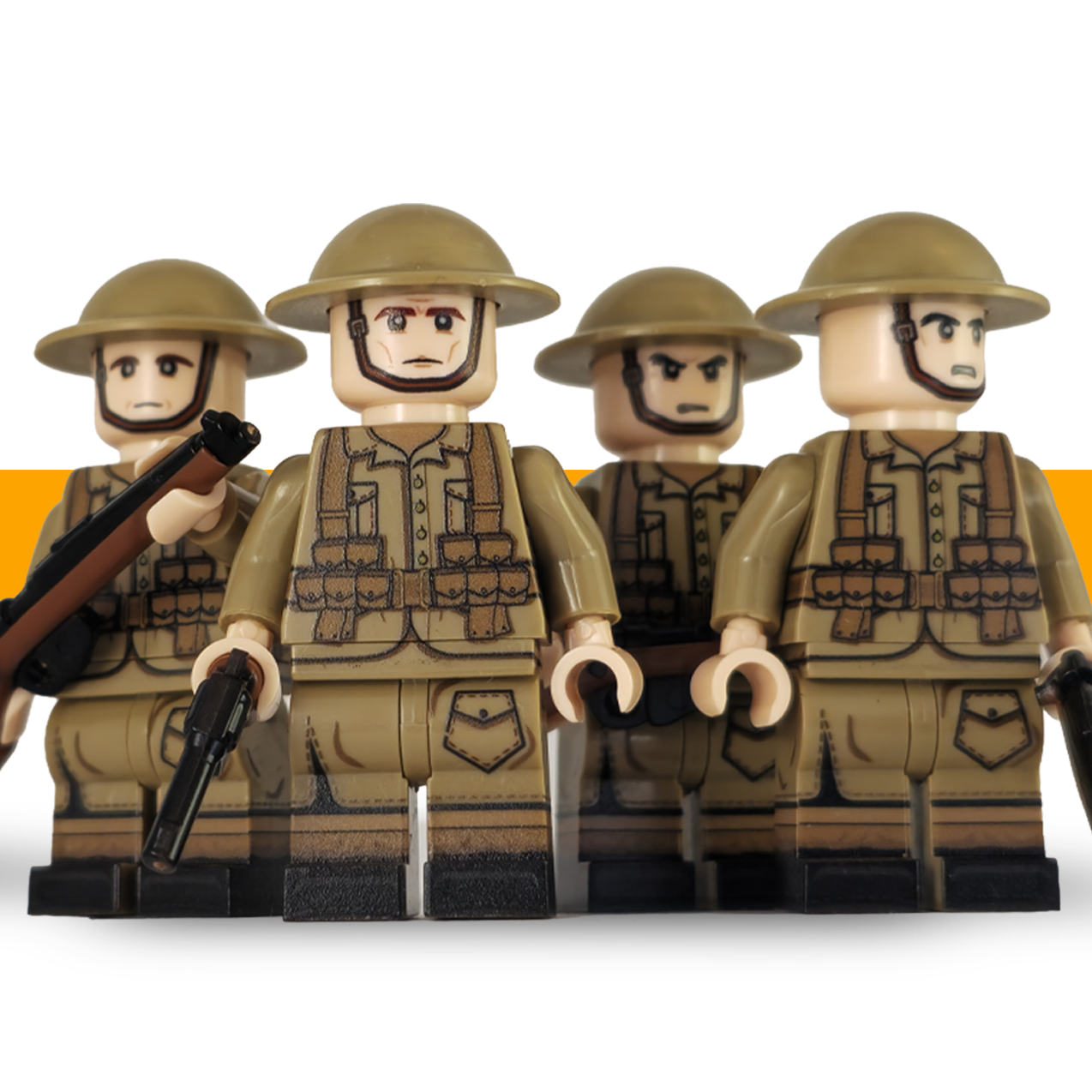 Gordon Highlander Squad_ww1_Lego_Army_Scots_Plastic_front