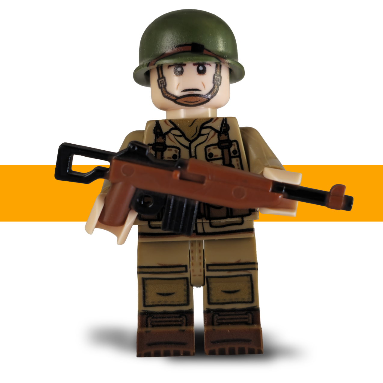 M1A1_Carbine_101st_Airborne_WW2_Lego_Army_Minifigure_Front_B