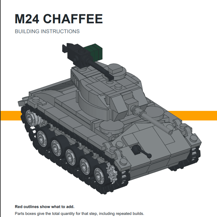 M24 Chaffee WW2 Tank – Digital Building Instructions & Parts List