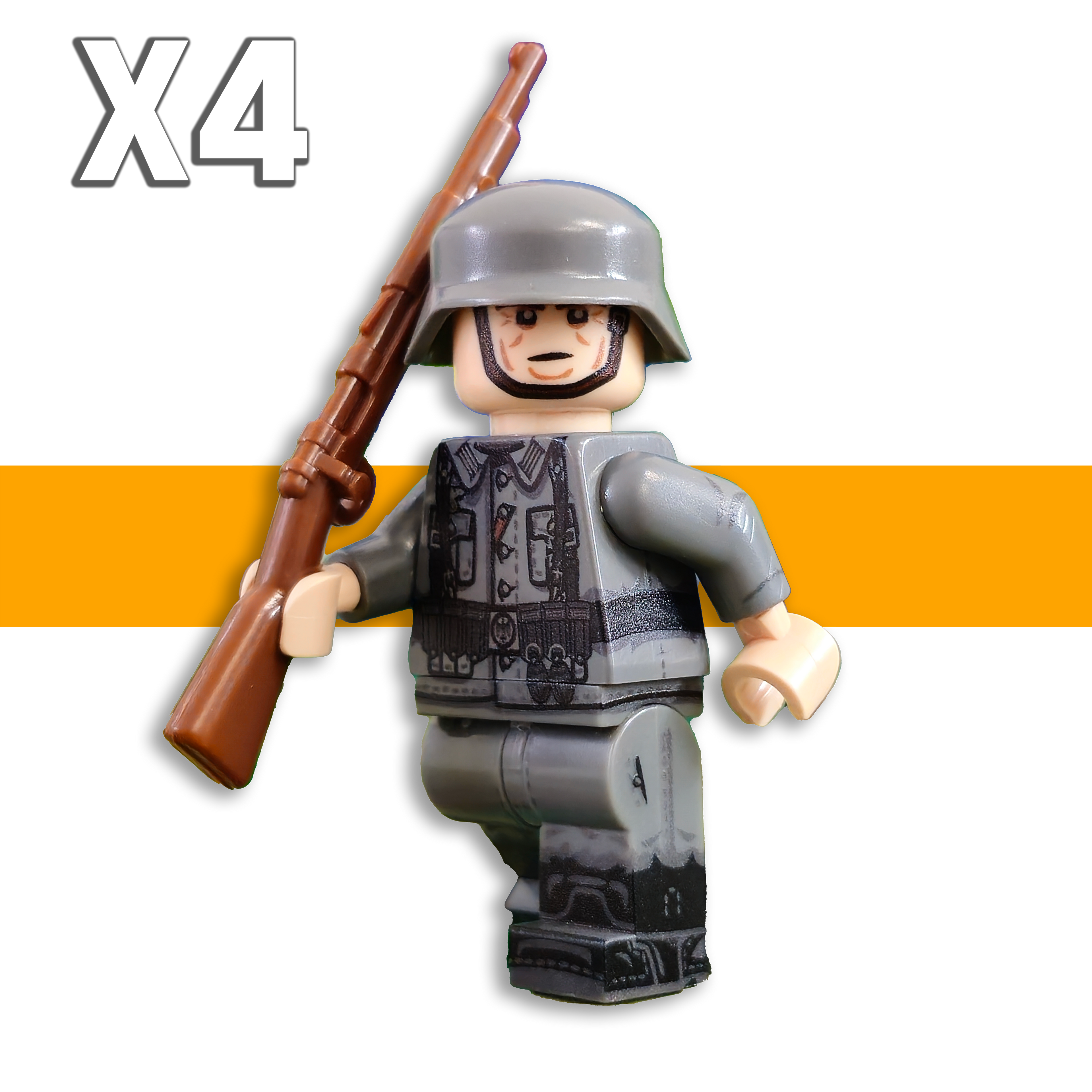 Squad of 4 German WW2 Rifleman | Scots plastic Minifigures