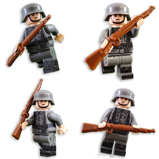 Squad of 4 German WW2 Rifleman | Scots plastic Minifigures