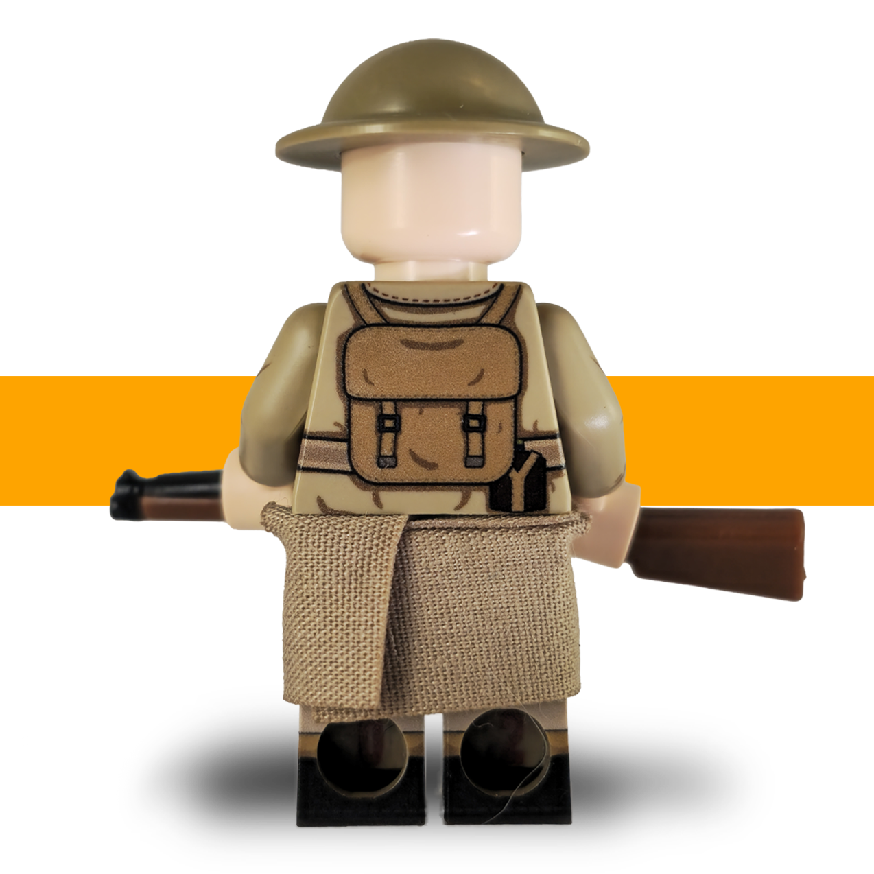 WW1_British_Minifigure_Rifleman_Lego Army Scots Plastic back