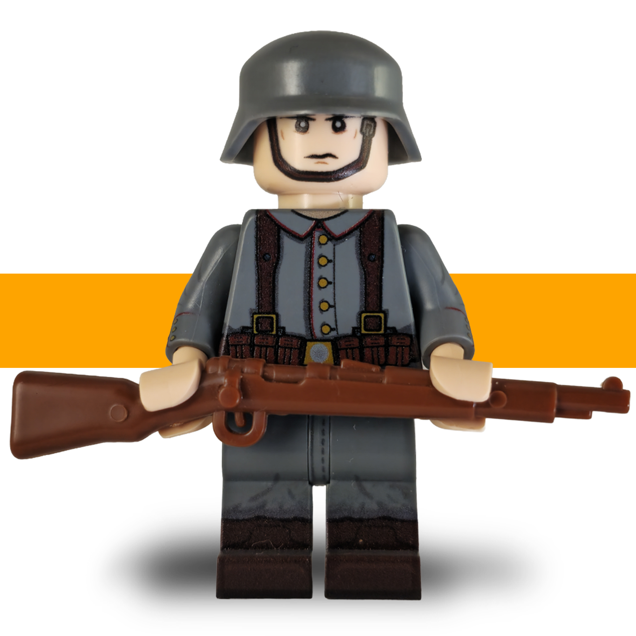 WW1_German_Minifigure_Rifleman_Lego Army Scots Plastic Front  b