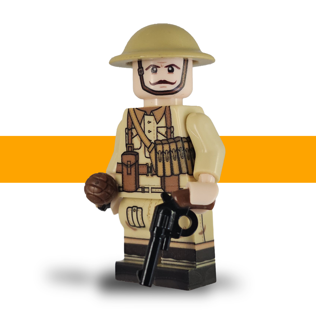 WW2 Desert Rat British Soldier Lego Army Scots Plastic Officer Front