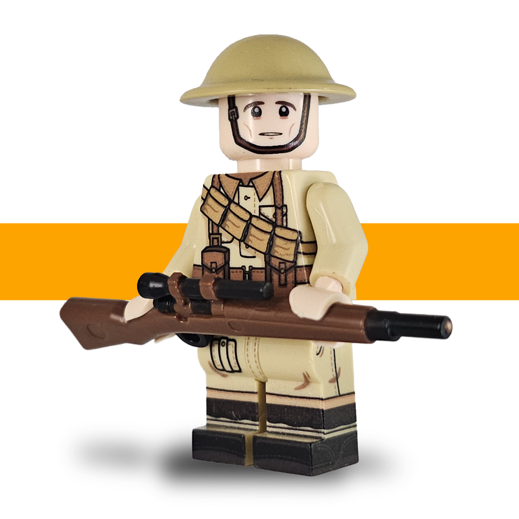 WW2 Desert Rat British Soldier Lego Army Scots Plastic Sniper Front