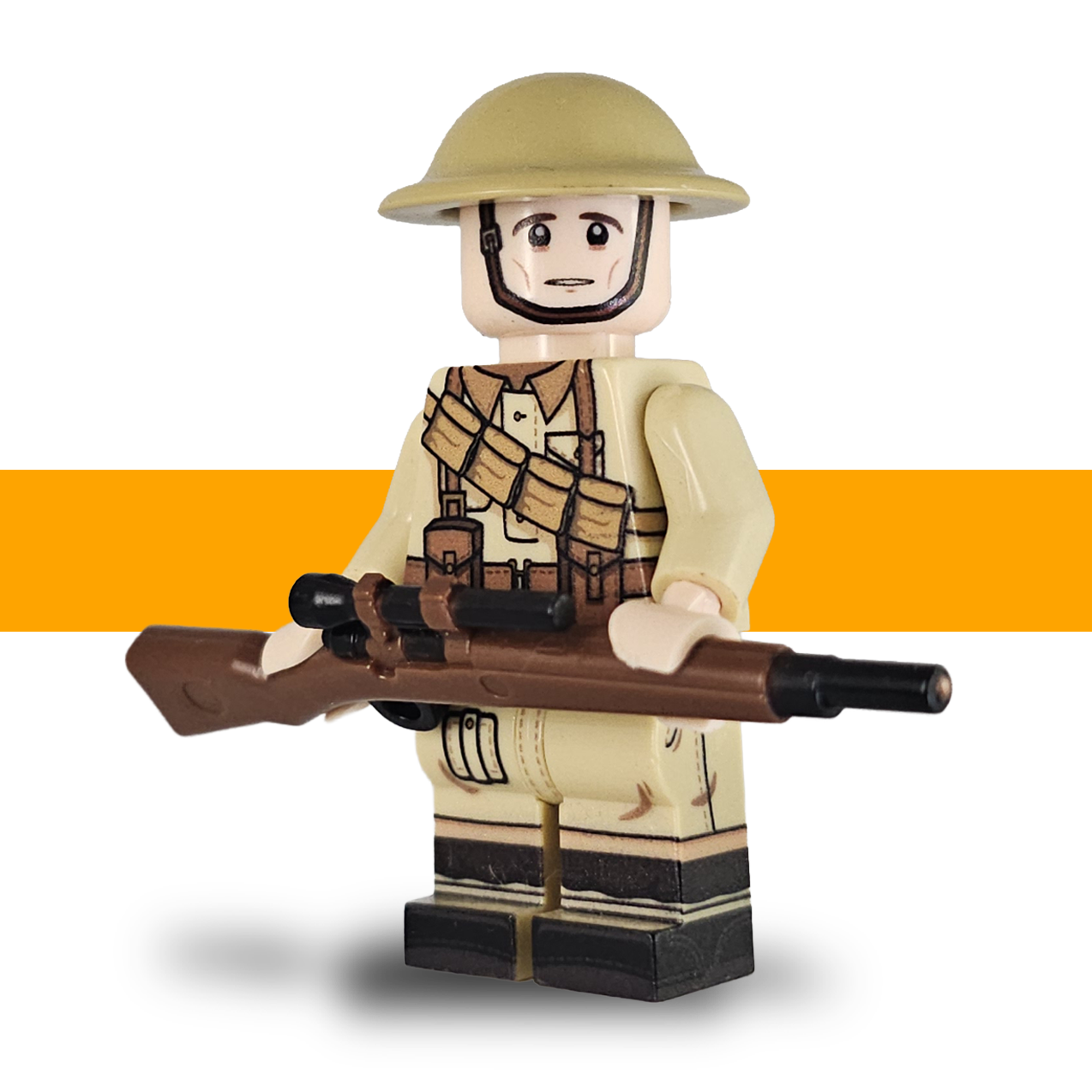 WW2 Desert Rat British Soldier Lego Army Scots Plastic Sniper Front