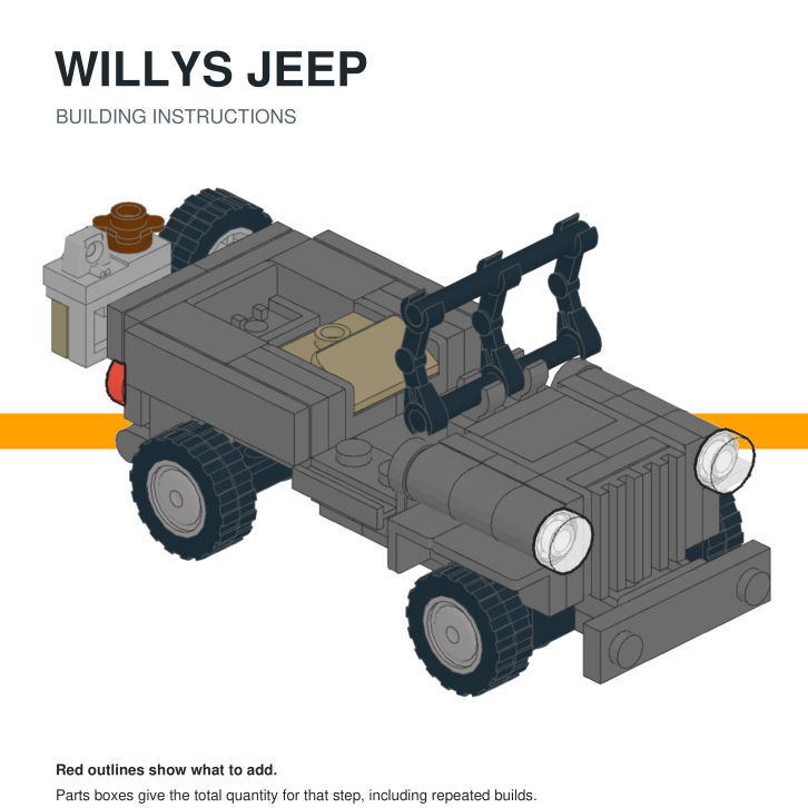 Willys MB Jeep WW2 instruction booklet cover by Scots Plastic