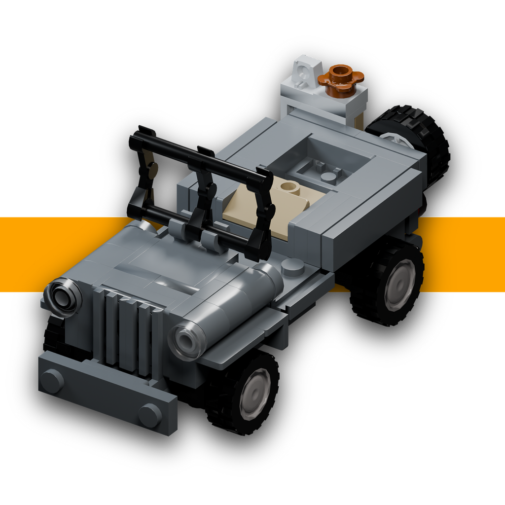 Willys MB Jeep digital building instructions cover showing the 95-piece WW2 jeep
