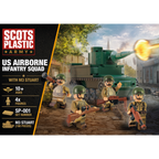 American WW2 combat pack artwork showing a LEGO-compatible M3 Stuart tank and US Airborne soldiers in a battlefield scene
