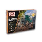 Scots Plastic American Combat Pack box showing a LEGO-compatible M3 Stuart tank and US Airborne minifigures