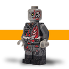 Skull face: German WW2 zombie minifigure with exposed skull and ribs, field-grey uniform